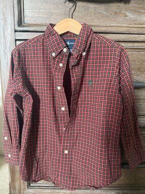 Ralph Lauren Red and Black Checked Button-Down Shirt